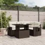 5-piece garden dining set with brown synthetic rattan cushions by , Garden sets - Ref: Foro24-3267883, Price: 418,33 €, Disco...