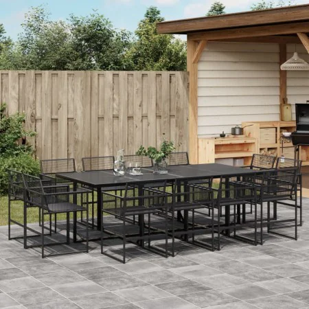 13-piece black synthetic rattan garden dining set by , Garden sets - Ref: Foro24-3295040, Price: 752,58 €, Discount: %