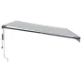 Retractable automatic awning in anthracite gray and white, 500x300 cm. by , Awnings - Ref: Foro24-3310240, Price: 488,90 €, D...