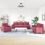 Three-piece velvet sofa set with red wine cushions by , Sofas - Ref: Foro24-3278435, Price: 640,09 €, Discount: %