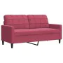 Three-piece velvet sofa set with red wine cushions by , Sofas - Ref: Foro24-3278435, Price: 640,09 €, Discount: %