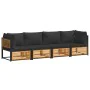 Set of garden sofas with 4-piece solid acacia wood cushions by , Garden sets - Ref: Foro24-3214889, Price: 534,70 €, Discount: %