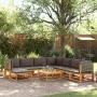 Gartensofa-Set mit 9-teiligen massiven Akazienholz-Kissen. von , Gartensets - Ref: Foro24-3278907, Preis: 977,09 €, Rabatt: %