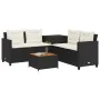 L-shaped garden sofa with table and black PE rattan cushions by , Garden sets - Ref: Foro24-369036, Price: 365,29 €, Discount: %