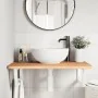 Wall-mounted sink shelf made of steel and solid beech wood by , bathroom vanities - Ref: Foro24-3302450, Price: 97,53 €, Disc...