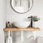 Wall-mounted sink shelf made of steel and solid acacia wood by , bathroom vanities - Ref: Foro24-3302852, Price: 107,21 €, Di...