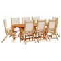 9-piece solid acacia wood and textilene garden dining set by , Garden sets - Ref: Foro24-3279291, Price: 909,40 €, Discount: %