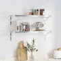 Wall shelves 2 units stainless steel silver 75x23.5 cm by , Shelves and shelves - Ref: Foro24-3214507, Price: 62,02 €, Discou...