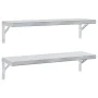 Wall shelves 2 units stainless steel silver 75x23.5 cm by , Shelves and shelves - Ref: Foro24-3214507, Price: 62,02 €, Discou...