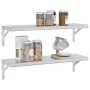 Wall shelves 2 units stainless steel silver 75x23.5 cm by , Shelves and shelves - Ref: Foro24-3214507, Price: 62,02 €, Discou...