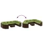 Gartensofa-Set, 10-teilig, mit braunen Kissen aus synthetischem Rattan. von , Gartensets - Ref: Foro24-3308406, Preis: 901,04...