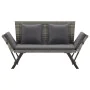 Garden bench with gray synthetic rattan cushions 176 cm by , garden benches - Ref: Foro24-317183, Price: 238,20 €, Discount: %