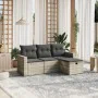 Garden sofa set 4 pieces with gray synthetic rattan cushions by , Garden sets - Ref: Foro24-3263448, Price: 291,27 €, Discoun...