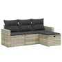 Garden sofa set 4 pieces with gray synthetic rattan cushions by , Garden sets - Ref: Foro24-3263448, Price: 291,27 €, Discoun...