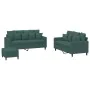 Dreiteiliges Sofaset mit dunkelgrünen Samtkissen. von , Sofas - Ref: Foro24-3201712, Preis: 518,73 €, Rabatt: %