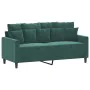 Dreiteiliges Sofaset mit dunkelgrünen Samtkissen. von , Sofas - Ref: Foro24-3201712, Preis: 518,73 €, Rabatt: %