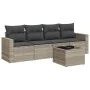 Set of garden sofas and cushions 5 pieces light gray synthetic rattan by , Garden sets - Ref: Foro24-3218682, Price: 357,80 €...