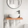 Wall-mounted sink shelf made of steel and solid beech wood by , bathroom vanities - Ref: Foro24-3302376, Price: 89,73 €, Disc...