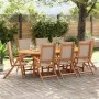 Folding garden chairs 8 pcs solid acacia wood textilene by , Garden chairs - Ref: Foro24-3279246, Price: 645,89 €, Discount: %