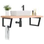 Wall-mounted sink shelf made of steel and solid beech wood by , bathroom vanities - Ref: Foro24-3302523, Price: 145,65 €, Dis...