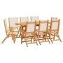 9-piece solid acacia wood and textilene garden dining set by , Garden sets - Ref: Foro24-3279271, Price: 708,64 €, Discount: %