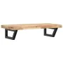 Wall-mounted sink shelf made of steel and solid acacia wood by , bathroom vanities - Ref: Foro24-3302699, Price: 104,53 €, Di...