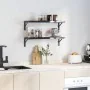 Set of 4 black stainless steel shelf brackets 23.5x2.5x15.5 cm by , Shelves and shelves - Ref: Foro24-30303, Price: 18,39 €, ...