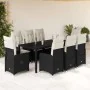 Garden table and chairs set 9 pieces with black PE rattan cushions by , Garden sets - Ref: Foro24-3276995, Price: 1,00 €, Dis...