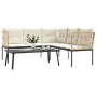 Garden sofa with black steel frame and textilene cushions by , Garden sets - Ref: Foro24-3283748, Price: 415,66 €, Discount: %