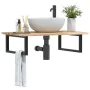 Wall-mounted sink shelf made of steel and solid acacia wood by , bathroom vanities - Ref: Foro24-3302785, Price: 83,34 €, Dis...