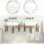 Wall-mounted sink shelf made of steel and solid acacia wood by , bathroom vanities - Ref: Foro24-3302869, Price: 208,58 €, Di...