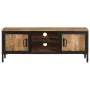 Solid rough mango wood TV stand 110x30x40 cm by , CD and DVD storage - Ref: Foro24-374082, Price: 169,74 €, Discount: %