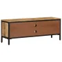 Solid rough mango wood TV stand 110x30x40 cm by , CD and DVD storage - Ref: Foro24-374082, Price: 169,74 €, Discount: %