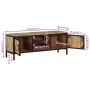 Solid rough mango wood TV stand 110x30x40 cm by , CD and DVD storage - Ref: Foro24-374082, Price: 169,74 €, Discount: %