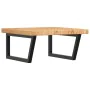 Wall-mounted steel and solid oak wood sink shelf by , bathroom vanities - Ref: Foro24-3302495, Price: 118,20 €, Discount: %