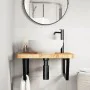 Wall-mounted steel and solid oak wood sink shelf by , bathroom vanities - Ref: Foro24-3302495, Price: 118,20 €, Discount: %