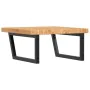 Wall-mounted steel and solid oak wood sink shelf by , bathroom vanities - Ref: Foro24-3302495, Price: 118,20 €, Discount: %