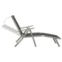 Black and silver textilene and aluminum folding lounger by vidaXL, Loungers - Ref: Foro24-312191, Price: 92,96 €, Discount: %