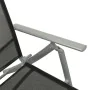 Black and silver textilene and aluminum folding lounger by vidaXL, Loungers - Ref: Foro24-312191, Price: 92,96 €, Discount: %