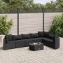 Gartensofa-Set und Kissen, 8-teilig, aus schwarzem Kunststoff-Rattan. von , Gartensets - Ref: Foro24-3308387, Preis: 537,18 €...