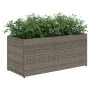 Garden planter with 2 gray PE rattan planters 72x30x32 cm by , Pots and planters - Ref: Foro24-366424, Price: 45,83 €, Discou...