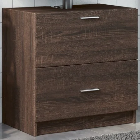 Engineered wood brown oak sink cabinet 59x37x59 cm by , Bathroom furniture - Ref: Foro24-848114, Price: 88,10 €, Discount: %