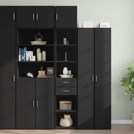 Schmaler schwarzer Schrank aus Holzwerkstoff 40x42,5x225 cm. von , Sideboards - Ref: Foro24-3281274, Preis: 176,90 €, Rabatt: %