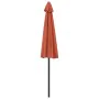 Terracotta aluminum semicircular balcony umbrella 270x144x222 cm by vidaXL, Umbrellas - Ref: Foro24-312499, Price: 129,54 €, ...