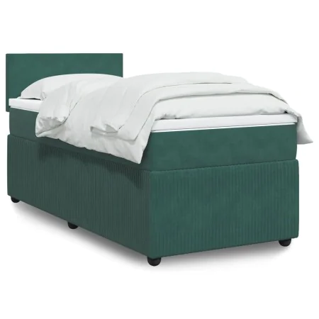 Box spring bed with dark green velvet mattress 80x200 cm by , Beds and slatted bases - Ref: Foro24-3287587, Price: 335,23 €, ...