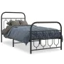 Bed frame with black metal headboard and footboard 90x190 cm by , Beds and slatted bases - Ref: Foro24-377127, Price: 86,07 €...