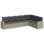 7-piece garden sofa set with light gray PE rattan cushions by , Garden sets - Ref: Foro24-3219042, Price: 511,94 €, Discount: %