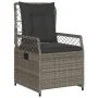 Reclining garden armchairs 2 units synthetic gray rattan by , Garden chairs - Ref: Foro24-368663, Price: 208,28 €, Discount: %