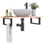 Wall-mounted steel and solid oak wood sink shelf by , bathroom vanities - Ref: Foro24-3302545, Price: 73,11 €, Discount: %