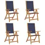 Folding garden chairs 4 pcs solid acacia wood textilene by , Garden chairs - Ref: Foro24-3279241, Price: 291,37 €, Discount: %